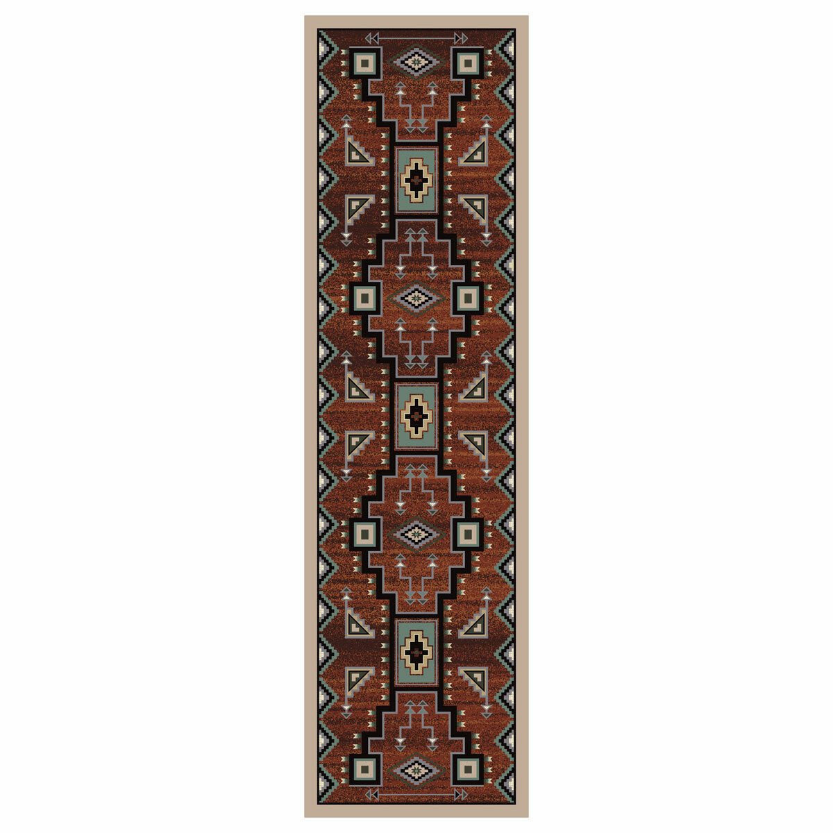 Tribal Rain Red Rug - 2 x 8