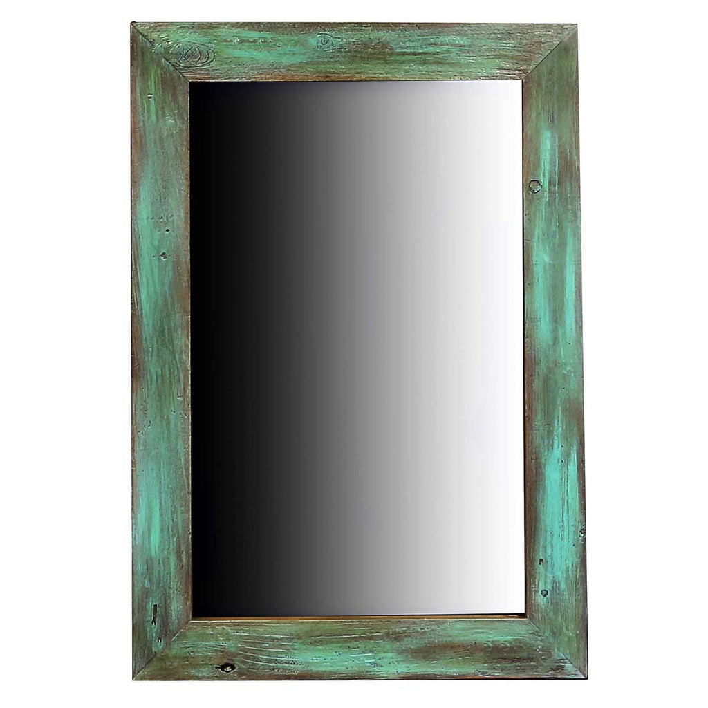 Turquoise Barnwood Mirror