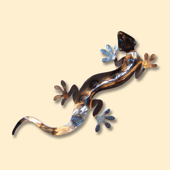 Gecko Polished Metal Wall Art