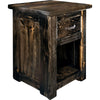 Lima Live Edge 25 Inch Nightstand with Iron - Jacobean Stain