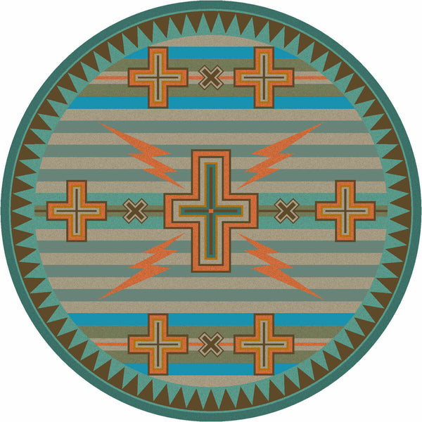 Tempest Turquoise & Gray Rug - 8 Ft. Round
