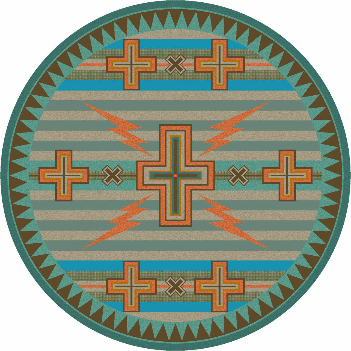 Tempest Turquoise & Gray Rug - 8 Ft. Round