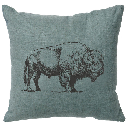 Buffalo Linen Pillow - Ocean