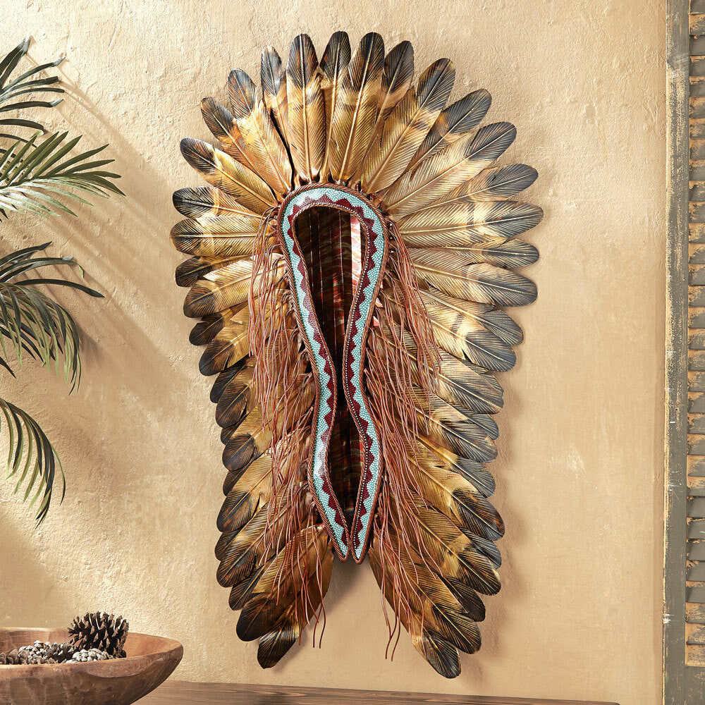 Turquoise & Red Headdress Wall Hanging