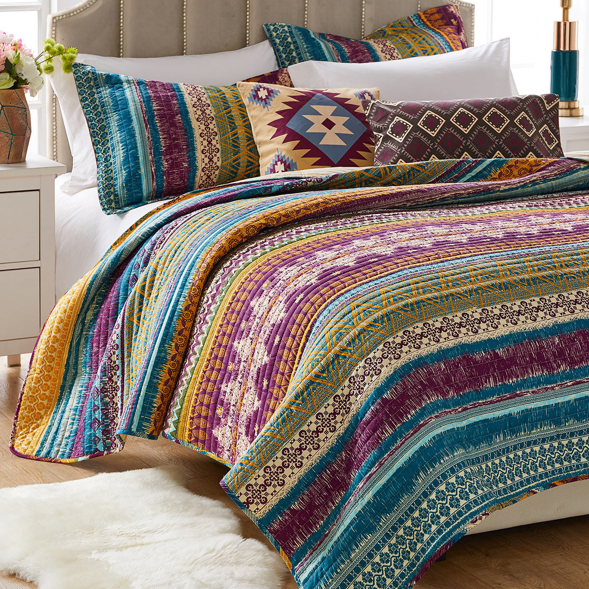 Fuchsia Tribal 5 Piece Bonus Set - Full/Queen