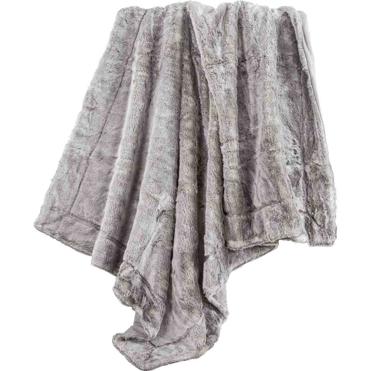 Silver Faux Fur Throw