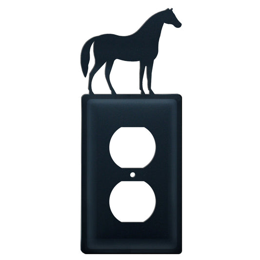 Wrought Iron Horse Single Outlet Cover