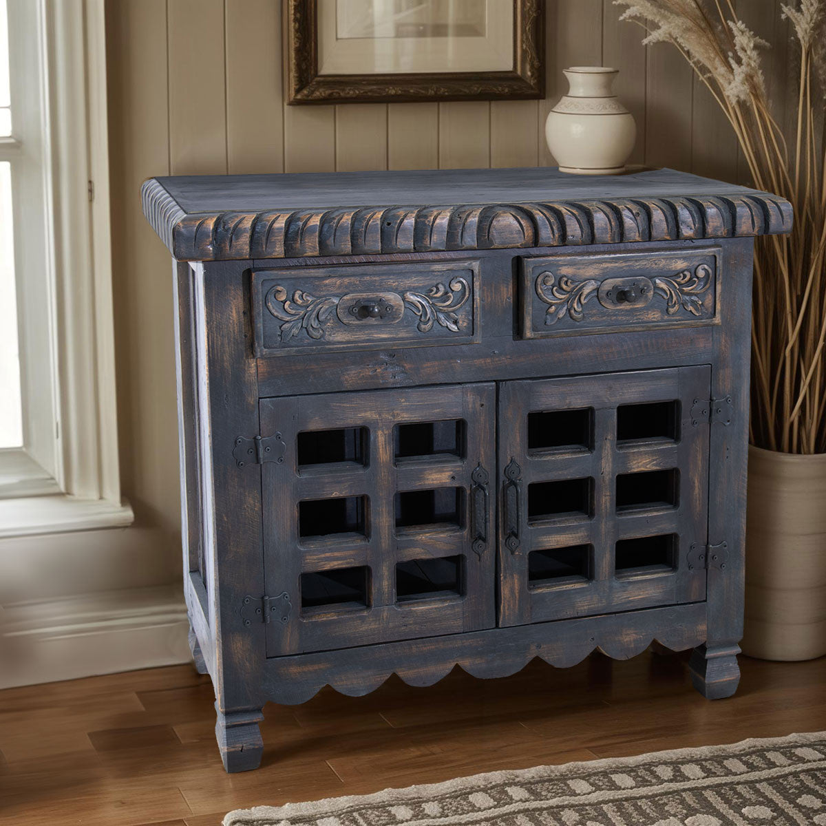 Snohomish Carved Cabinet - Black