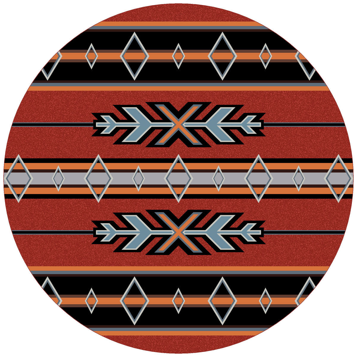 Tribal Fire Rug - 8 Ft. Round