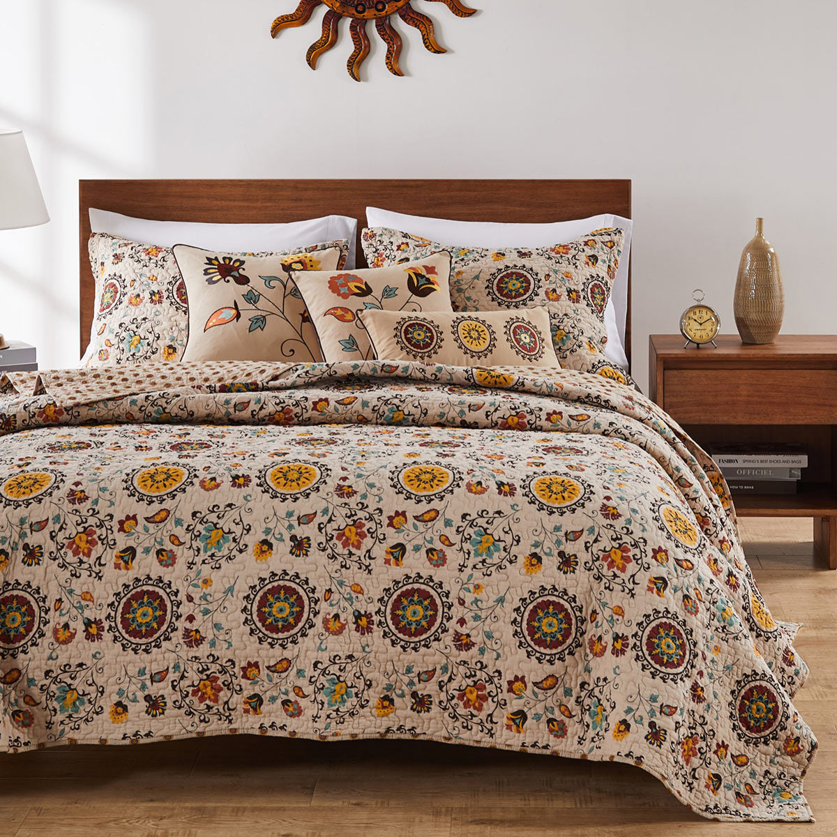 Western Medallions 5pc Bonus Quilt Bed Set - King