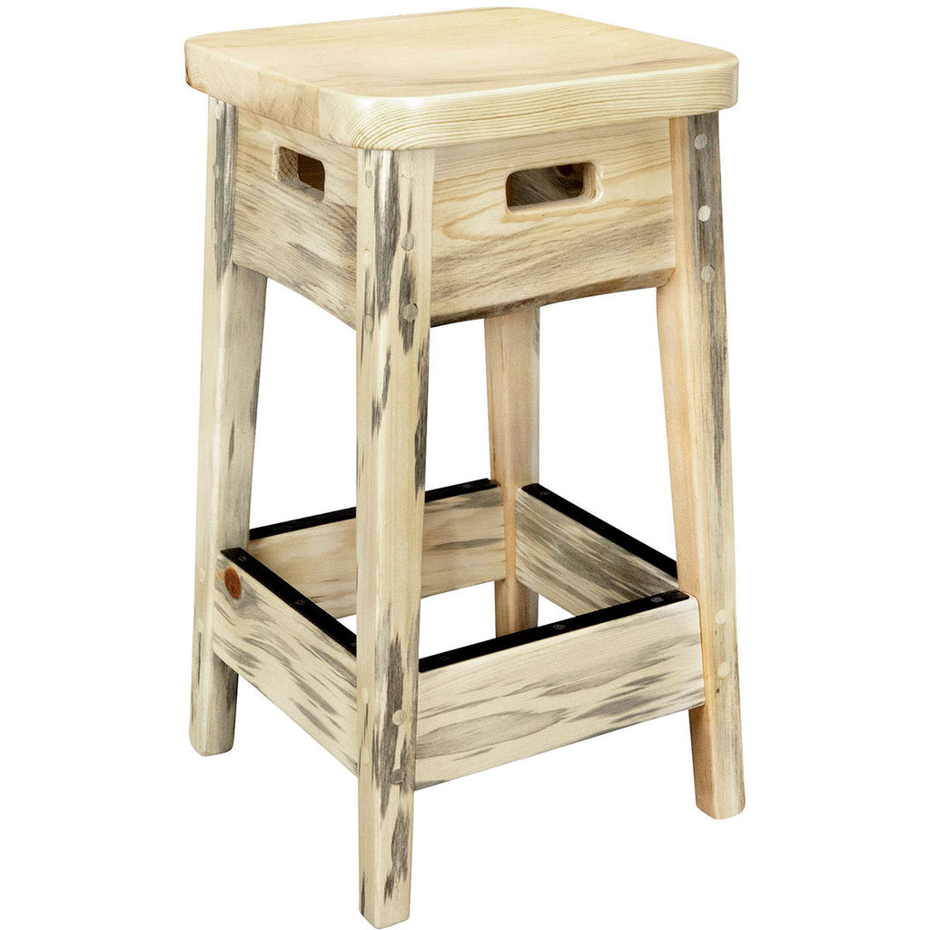 Lima 24 Inch Backless Barstool - Clear Lacquer