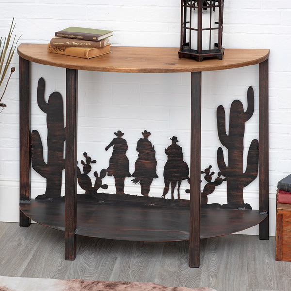 Modele Table Riders Cowboy Riders Metal Sofa Table | Lone Star Western Decor
