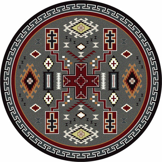 Double Cross Rug - 8 Ft. Round