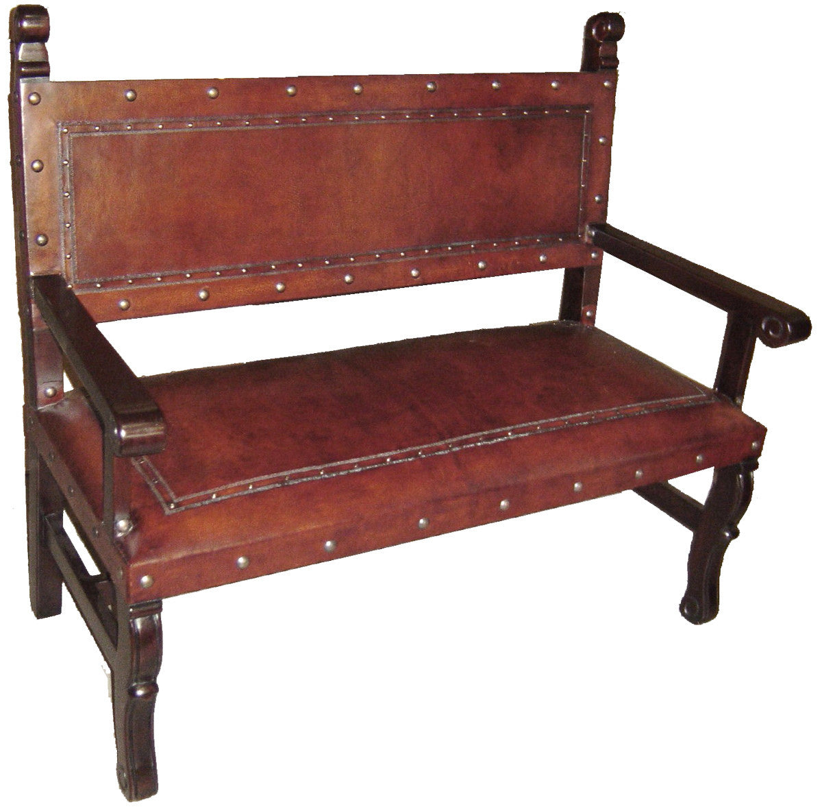 Spanish Heritage Bench - Antique Brown