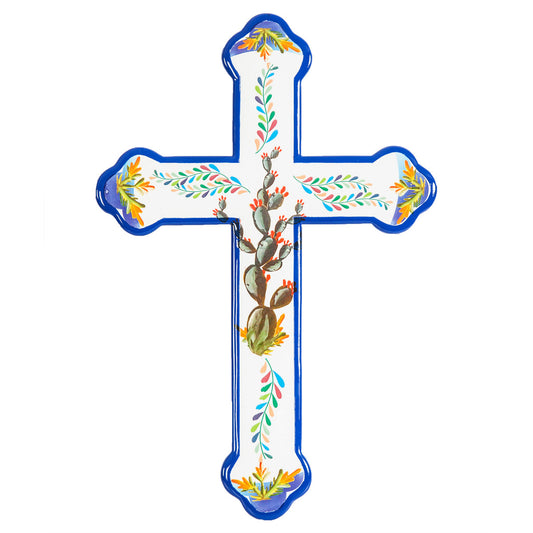 Painted Cactus Wall Cross