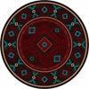 Whiskey River Red Rug - 8 Ft. Round