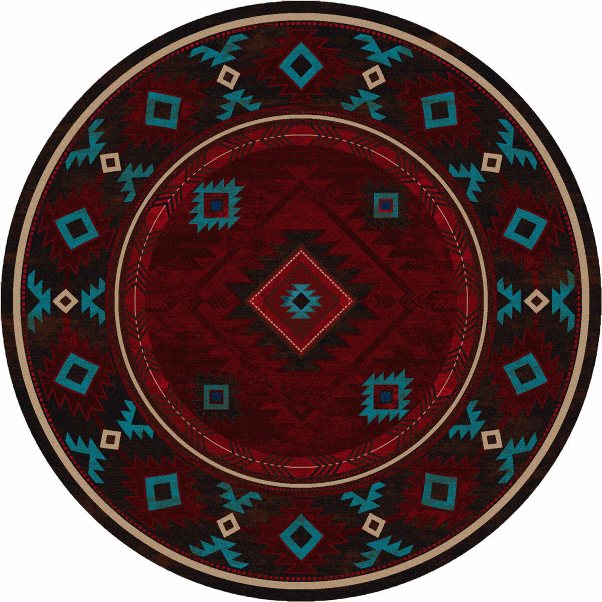Whiskey River Red Rug - 8 Ft. Round
