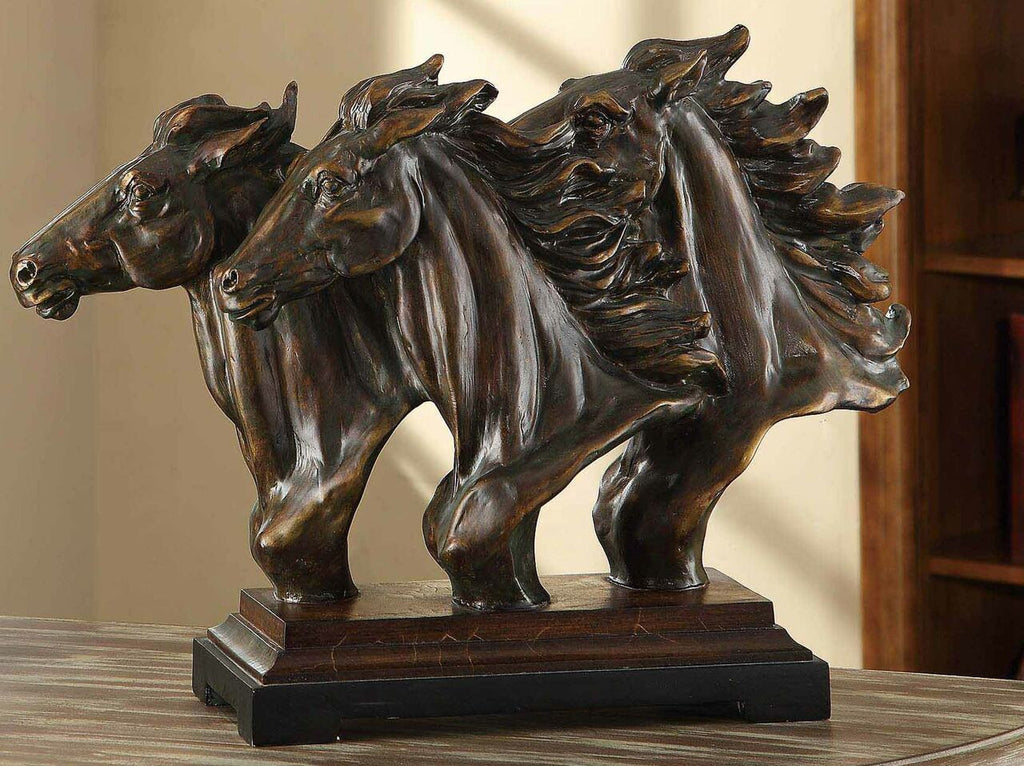 Mustangs Trio Horse Bust Sculpture - OUT OF STOCK UNTIL 10/28/2026