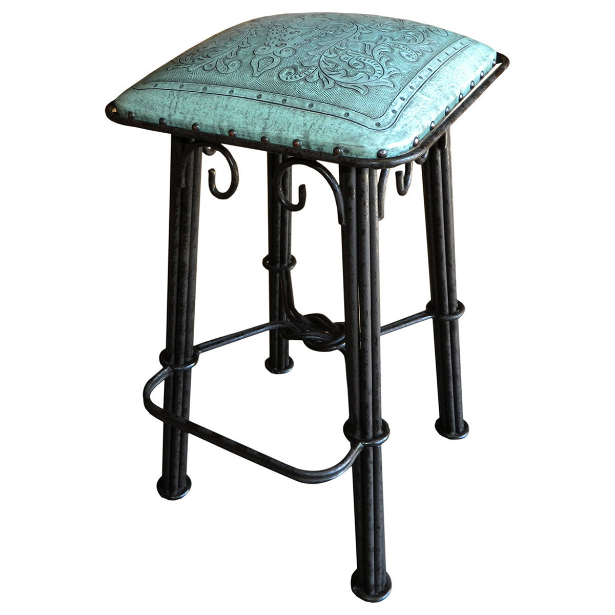 Coronado Iron Barstool - Colonial Turquoise