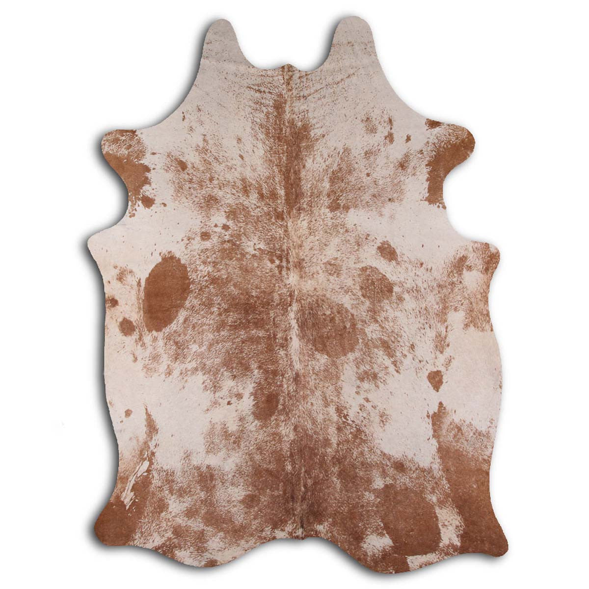 Printed Brown & White Cowhide Rug - Large