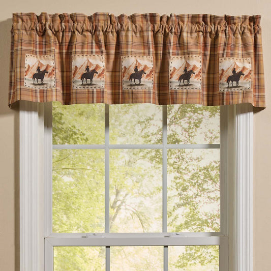 Cowboy Trails Lined Patch Valance