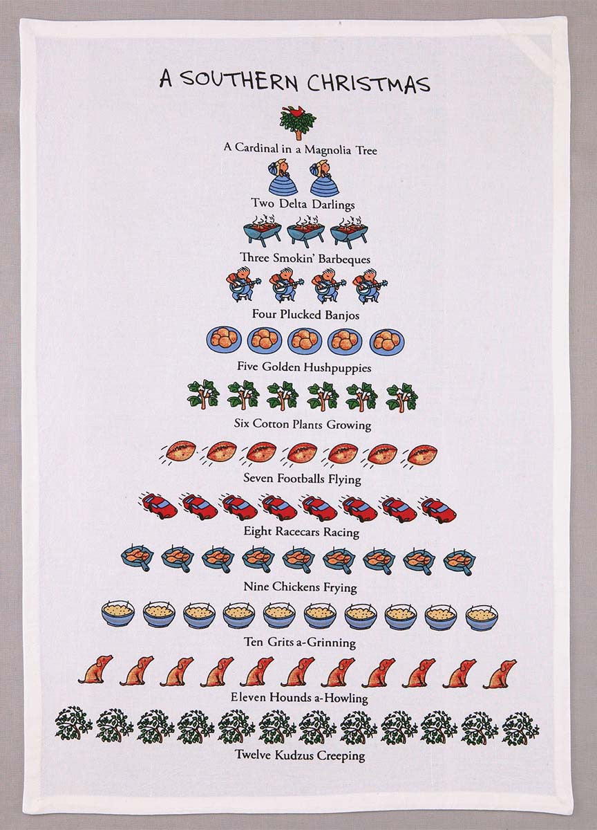 12 Days of Southern Christmas Kitchen Towels - Set of 4