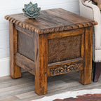 Sierra Carved Wood End Table