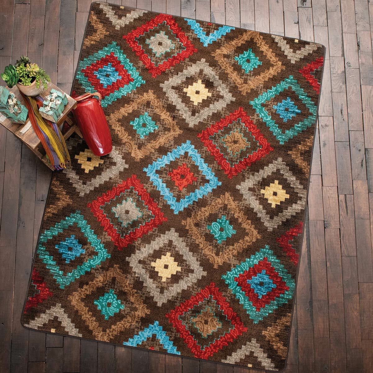 Diamond Dance Turquoise Rug - 8 x 11