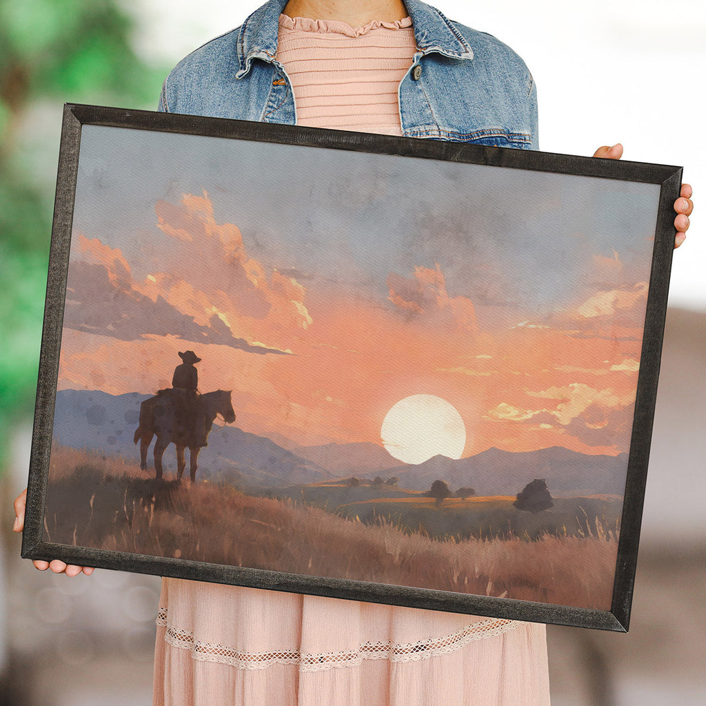 Sunset Rider Wall Art - 24 x 18