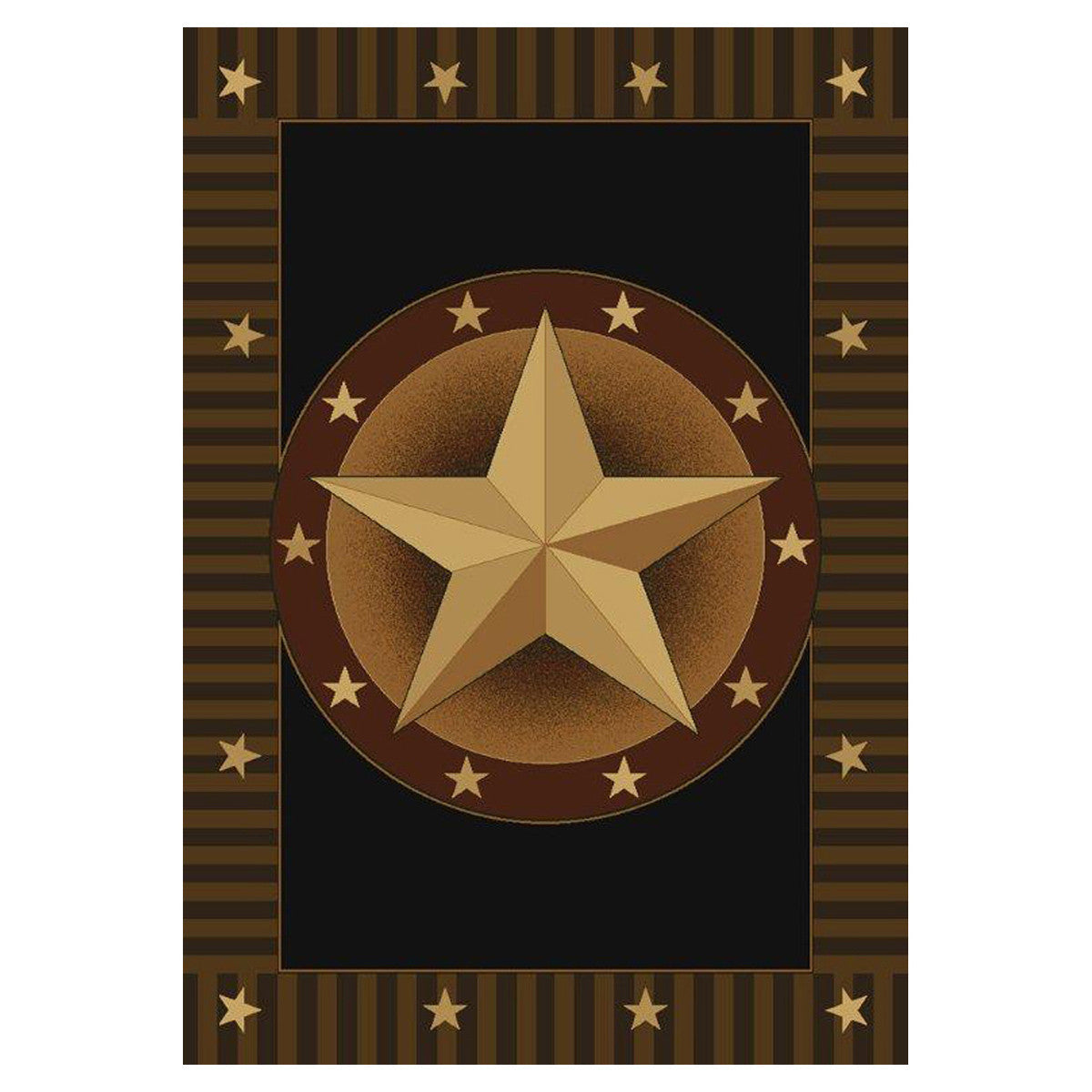 Circled Lone Star Rug - 3 x 4