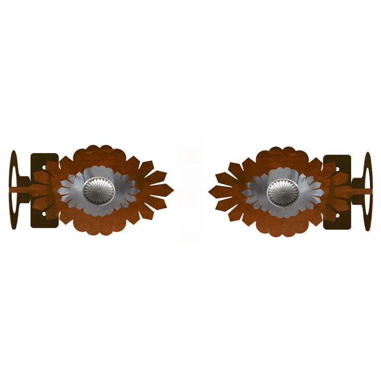 Sunburst Concho Rod Brackets - Set of 2