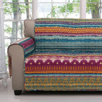 Fuchsia Tribal Loveseat Protector