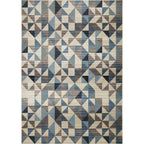 Blue & Gray Geometric Rug - 8 x 11