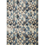 Blue & Gray Geometric Rug - 8 x 11