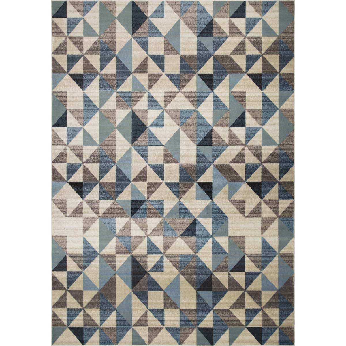 Blue & Gray Geometric Rug - 8 x 11