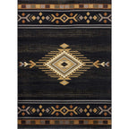 Gold Rush Diamond Black Rug - 8 x 10