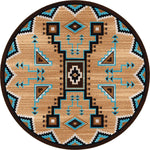 Tribal Turquoise Rug - 8 Ft. Round