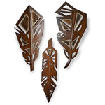 Desert Plume Cream Metal Wall Art - Set of 3