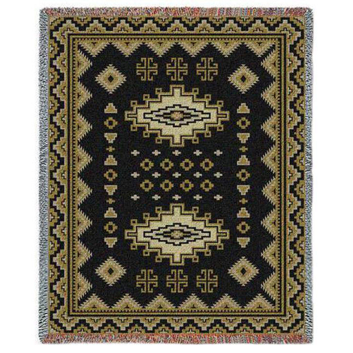 Southwest Sampler Black and Gold Blanket
