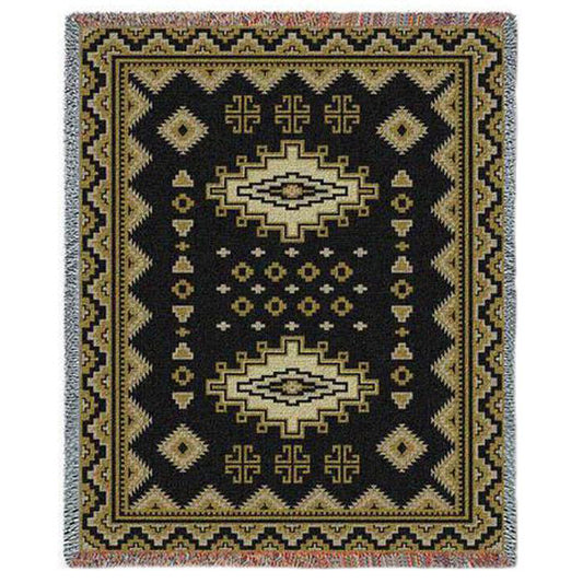 Southwest Sampler Black and Gold Blanket