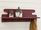 Rustic Farm Shelf with Hooks