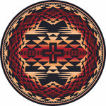 Rustic Cross Burnt Red Rug - 8 Ft. Round