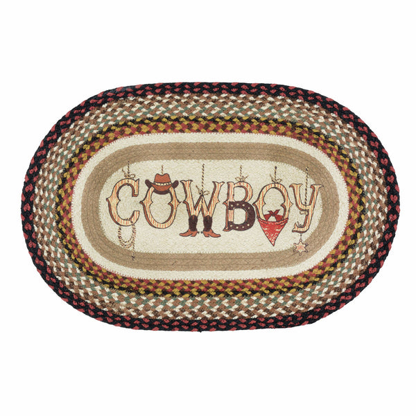 Cowboy Braided Oval Accent Rug | Lone Star Western Decor