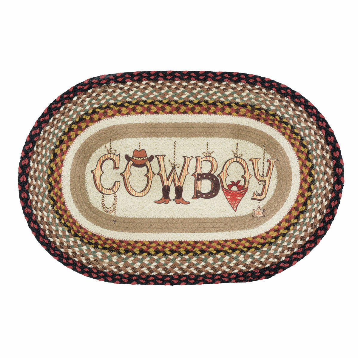 Cowboy Braided Oval Accent Rug | Lone Star Western Decor