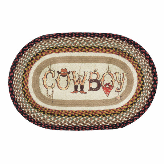 Cowboy Braided Oval Accent Rug
