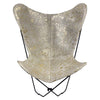 Gold & White Cowhide Sling Chair