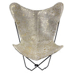 Gold & White Cowhide Sling Chair