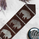 Roaming Bison Dark Leather Table Runner - 120 Inch