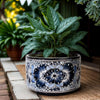 Blue Flower Wheel Planter