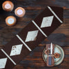 Geometric Panels Leather Table Runner - 120 Inch